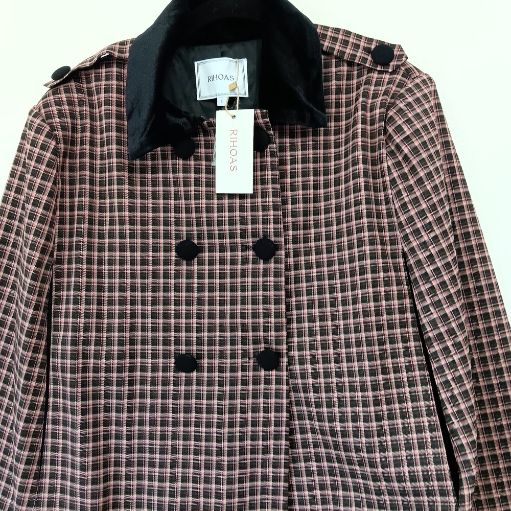NEW RIHOAS Vintage Style Coat L Women's Elegant Retro Long Jacket - Picture 8 of 13